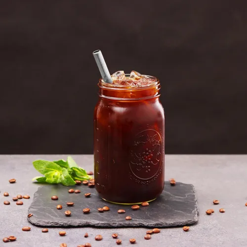 Vista 4 de Tazas reutilizables de té y licuado de burbujas Boba – 2 tarros de vidrio de boca ancha de 32 onzas con tapas de bambú – 2 popotes Boba