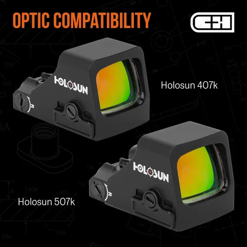 Vista 3 de C+H Placa de montaje Red Dot para Glock 43X/48 MOS y Holosun 407K/507K Fabricado en los Estados Unidos