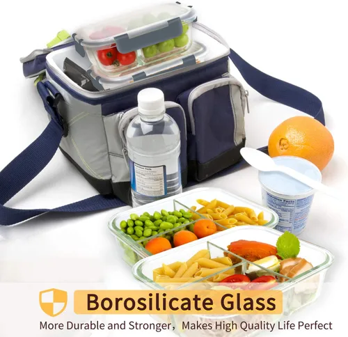 Vista 5 de Paquete de 8 recipientes de vidrio de borosilicato de 36 onzas, 3