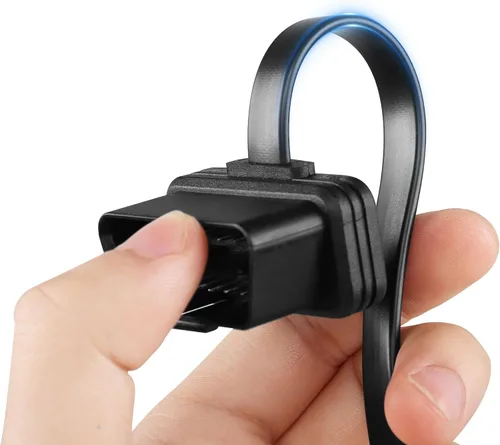 Vista 3 de CERRXIAN 1FT 0.3M OBDII OBD2 ángulo recto 16 Pin macho a hembra Cable de extensión, herramienta de escaneo OBDII Extensor de diagnóstico Cable