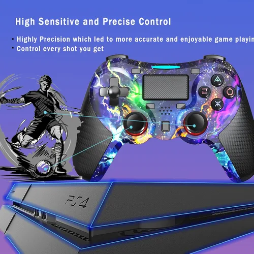 Vista 5 de TERIOS Wireless Controller Compatible with PS4ProSlim, Pa4 Controller with Built-in Speaker, Advanced Buttons Programming, Enhanced Dual Vibration