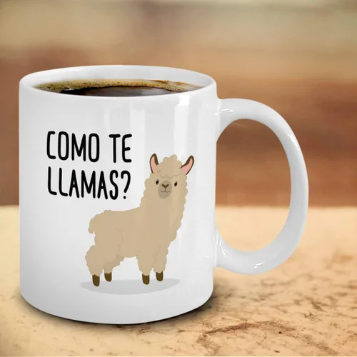 Vista 4 de Como Te Llama Taza – Regalos de temática de llama Gag de taza de café para los amantes de la llama