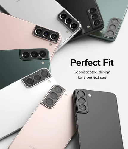 Vista 3 de Ringke Estilo de cámara compatible con Samsung Galaxy S22 / S22 Plus 5G, protector de lente de cámara con marco de aluminio, adhesivo protector