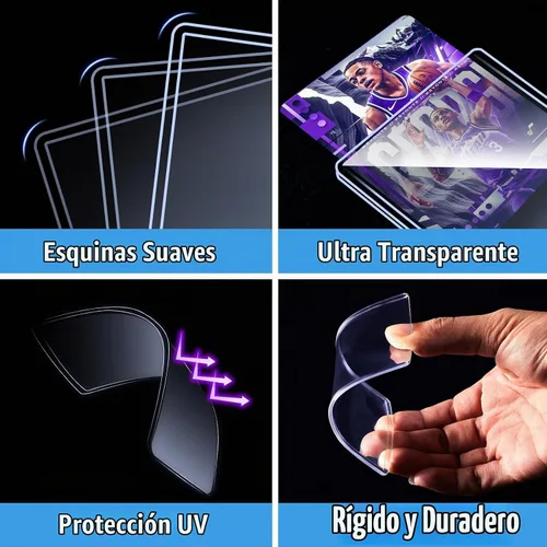 Vista 3 de 32 unidades de carga superior para tarjetas, JIQEZNL fundas duras de 35 puntos, fundas de 3" x 4" de plástico duro, fundas para tarjetas