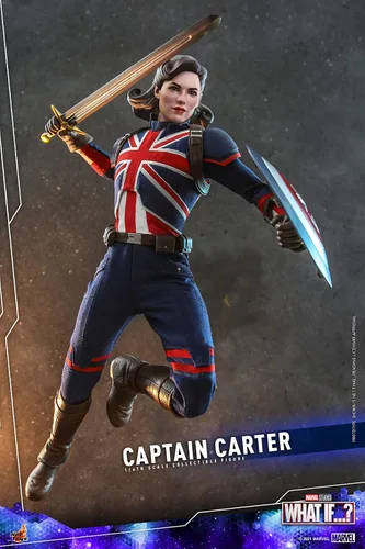 Vista 6 de Hot Toys 1:6 Capitán Carter - ¿Qué pasa si...?, Azul