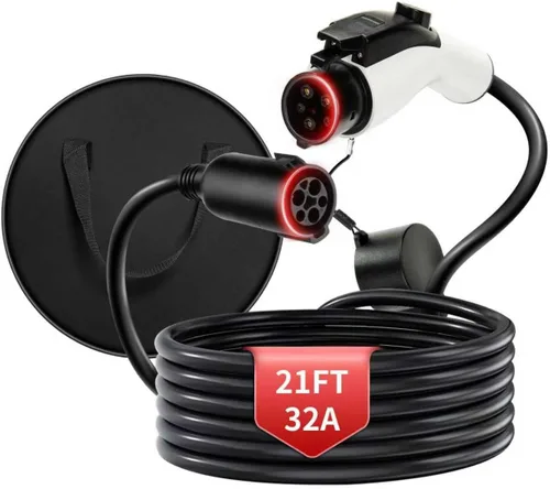 Vista 9 de Cable de extensión J1772 EV de 50 A, 25 pies, cable de extensión de cargador EV de nivel 2, cable de extensión de 240 V EV para carga rápida