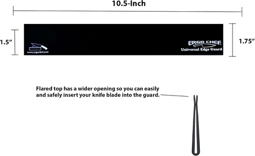 Vista 2 de Ergo Chef Protector Universal de Borde de Hoja de Cuchillo de 10.5 Pulgadas x 1.5 Pulgadas para Cuchillos de hasta 10" de Hoja, Plástico ABS negro