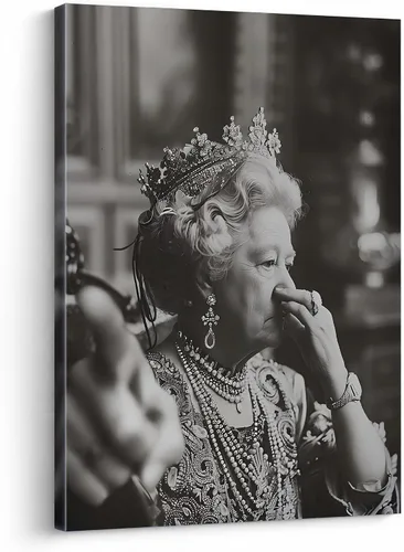 Vista 23 de B.B.F MAKE Arte de Pared Divertido en Lienzo Enmarcado Decoración de Baño Póster de Películas de Elfos de Comedia en Blanco y Negro Pintura al Óleo