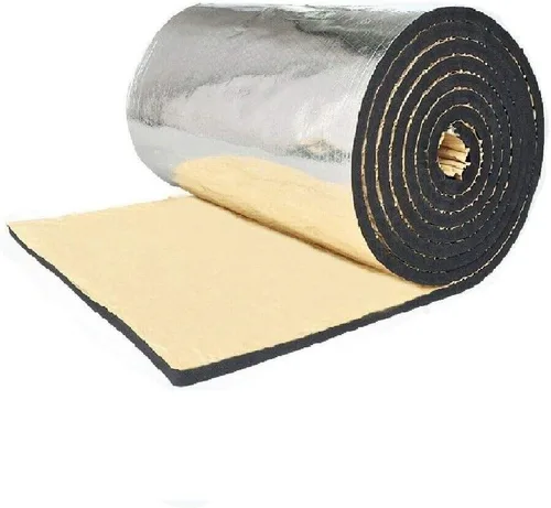 Vista 3 de Tapete de aislamiento, 13 x 3 pies, acabado de papel de aluminio, amortiguamiento automático de sonido de espuma de celda cerrada, almohadilla