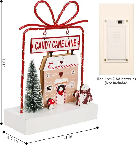 Vista 2 de Decoración de Mesa de Navidad, Decoraciones Iluminadas de Madera, Decoraciones de Mesa de Navidad Operadas a Batería para Interiores