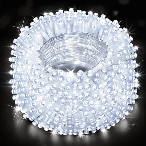 Vista 16 de Cadena de luces de Navidad para exteriores, 125 pies con 350 luces LED, 8 modos y función de temporizador con memoria, luces de hadas parpadeantes