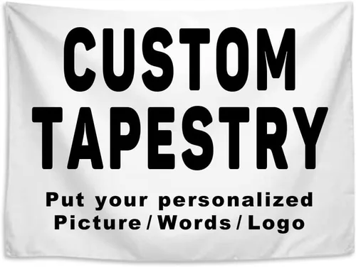 Vista 16 de KafePross Tapiz personalizado para colgar en la pared, 30 x 30 pulgadas, personaliza tu imagen, texto, dormitorio, pancarta para dormitorio