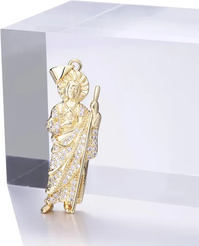 Vista 3 de 2pcs San Judas colgante chapado en oro de 14 quilates San Judas Oro Laminado San Judas encantos para collar, Latón, No es una piedra preciosa