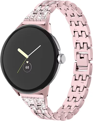 Vista 7 de FitTurn - Correa compatible con Google Pixel Watch 5, 4, 3, 1.61 pulgadas, reloj 2 1, correa de metal con diamantes brillantes para mujer, correa