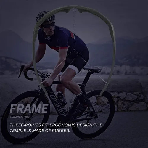 Vista 4 de TOREGE Gafas de sol polarizadas deportivas para hombres y mujeres montura EMS-TR90 para ciclismo correr conducir pescar senderismo TR31
