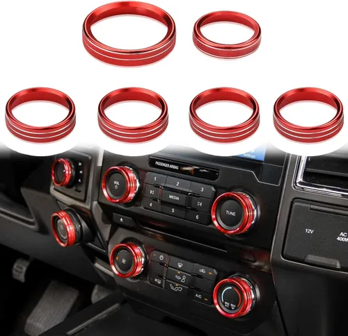Vista 9 de Cubierta de perilla para interruptor de control de clima F150 AC/remolque/4WD/VOL/botón de afinación interior consola central accesorios compatibles