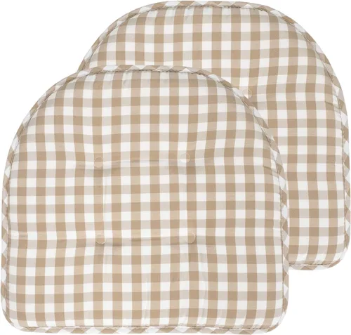 Vista 40 de Sweet Home Collection - Cojín de asiento de espuma viscoelástica y respaldo de caucho antideslizante con capitoné para silla, cojín en U, 17x16 Gris