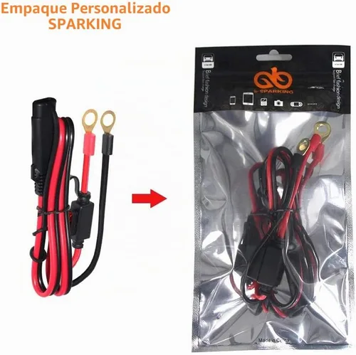 Vista 5 de SPARKING Conjunto de terminales de anillo de conexión rápida/desconexión del arnés de terminal SAE de 2 pies, fusible de 10 A (2 pies)