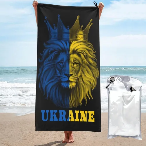 Vista 10 de Toalla de playa de microfibra, toallas de baño grandes de tamaño King Lion con bandera irlandesa para mujeres y hombres, toallas de baño de secado