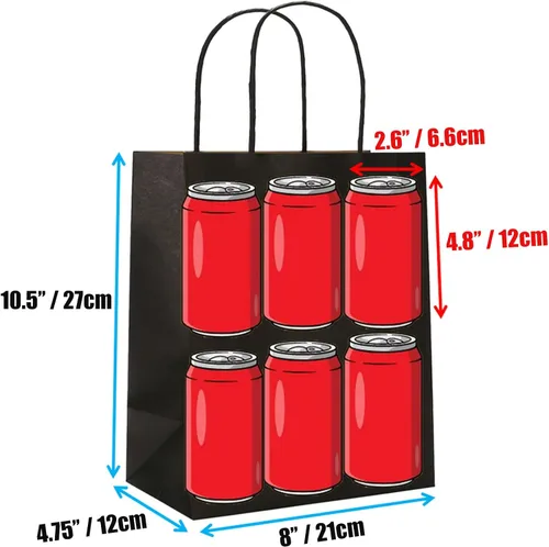 Vista 2 de Bolsas de regalo medianas con asas, 50 bolsas de papel kraft a granel, color negro 8x4.75x10 inch,120GSM,Thick,Durable,Recyclable,6LB Load,for