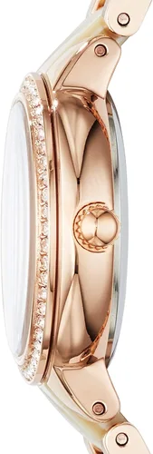 Vista 3 de Fossil Virginia - Reloj de cuarzo de acero inoxidable con detalles de cristal para mujer, Virginia - ES3282