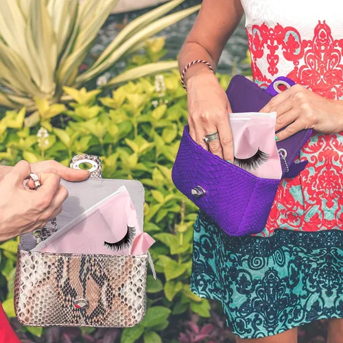 Vista 7 de Tenare 100 bolsas de maquillaje de pestañas, bolsas de pestañas para clientes, cuidado posterior de pestañas, bolsa de plástico impermeable