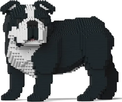 Vista 9 de JEKCA Bulldog inglés 4 en 1 paquete 01S-M04 Bloques de construcción de plástico para perros Edad 14 +