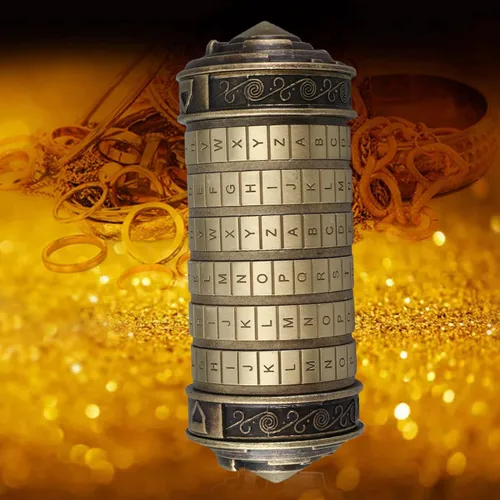 Vista 5 de Code Cryptex - Cerradura de combinación con paquete de regalo romántico, color dorado, kit de 7 piezas