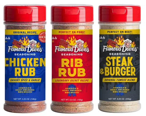 Vista 10 de Famous Dave's Paquete variado de condimentos: 3 unidades, Steak & Burger, Rib Rub & Devil's Spit (19.75 onzas)