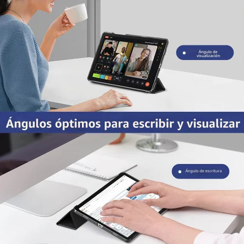 Vista 4 de MoKo para Galaxy Tab A9 Plus/A9+ Funda de 11 pulgadas 2023, funda de PC delgada con soporte y parte trasera translúcida para Galaxy Tab A9 Plus
