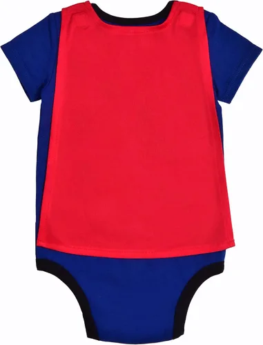 Vista 4 de Marvel Boys Superhero Short Sleeve Bodysuit and Cap Costume Set for Newborn and Infant Spider-ManThorCaptain AmericaHulkIron Man