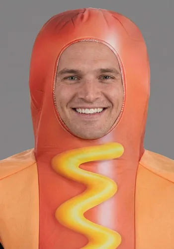 Vista 5 de Disfraz de Hotdog Para Adulto - Túnica Multicolor
