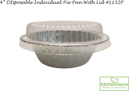 Vista 9 de KitchenDance - Mini sartén desechable con tapas de cúpula transparentes, molde redondo de aluminio de 4 pulgadas para hornear, cocinar, preparar