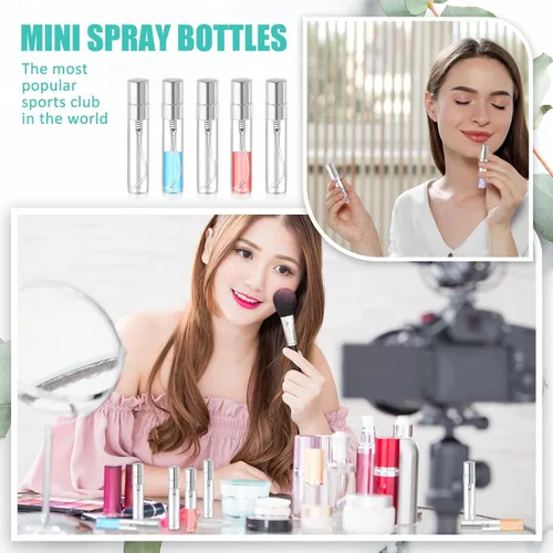 Vista 6 de Zhehao 1 mini botellas de spray de 0.2 fl oz de vidrio transparente para perfume, atomizador de perfume de niebla fina, portátil, recipientes vacíos