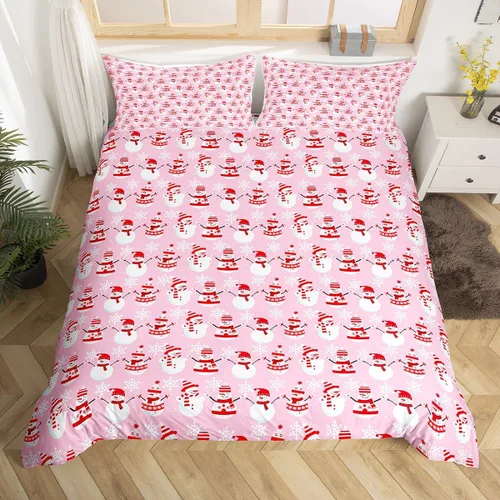 Vista 19 de Feelyou Juego de ropa de cama de Navidad gris para niños, tamaño individual, funda de edredón enana de Navidad para niños, niñas, adolescentes