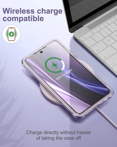 Vista 7 de SURITCH Funda transparente para Samsung Galaxy S21 FE de 6.4 pulgadas (solamente), [protector de pantalla integrado] carcasa rígida protectora