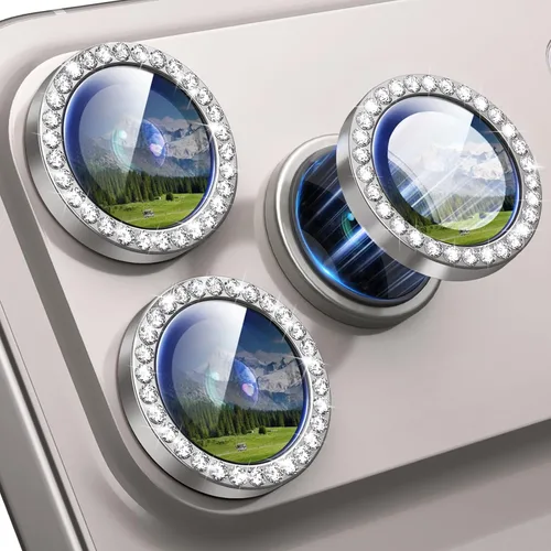 Vista 41 de Protector de lente de cámara para iPhone 15 Pro/iPhone 15 Pro Max, anillo de metal individual, dureza 9H, protector a prueba de arañazos, accesorios
