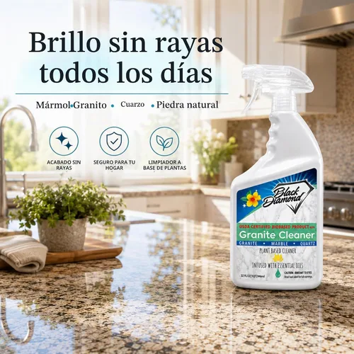Vista 2 de Black Diamond Stoneworks Limpiador de Encimeras de Granito: Certificado BIOBASED por USDA - Seguro para encimeras de granito y otras piedras.