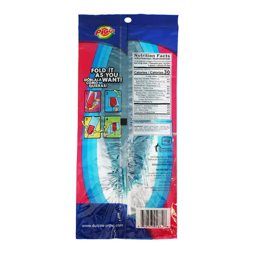 Vista 3 de Dulces Pigui - Paletas cachetada sabor tamarindo azul, dulce mexicano (10 paletas)