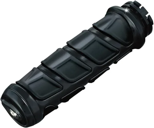 Vista 4 de Kuryakyn 6350 Premium Kinetic Handlebar Grips para control del acelerador de doble cable: motocicletas Harley-Davidson 1982-2019, cromado, 1 par