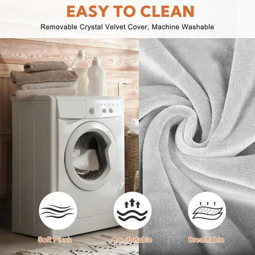 Vista 3 de Almohadilla de Calefacción para Perros al Aire Libre para Cama Calentada para Perros, Almohadilla Térmica para Mascotas con Funda Suave, Cable Gris
