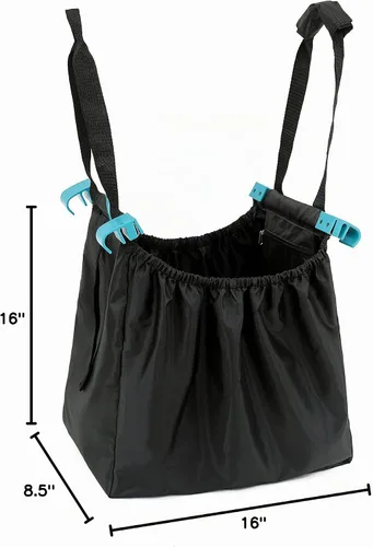 Vista 7 de Handy Sandy Carrito - Paquete de 3 bolsas de compras reutilizables con clips para carrito Juego de asas organizador de comestibles de alta
