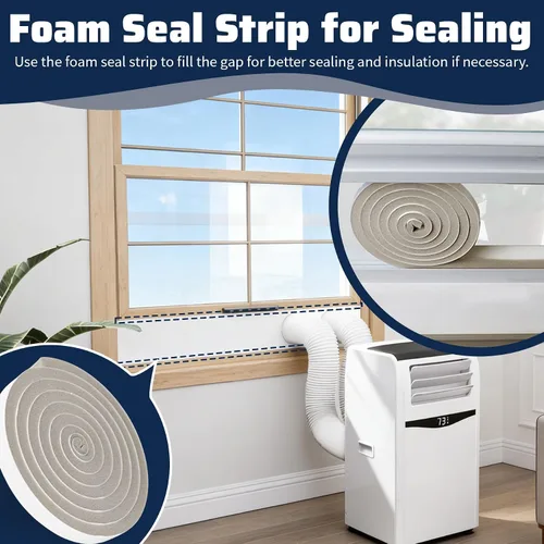Vista 6 de Portable Air Conditioner Window Kit, AC Daul Hose Window Seal Plates Kit for Dual Hose Portable Air Conditioner with 5" Exhaust Hose, Window Vent