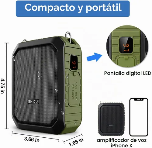 Vista 2 de Amplificador de voz con micrófono inalámbrico para auriculares