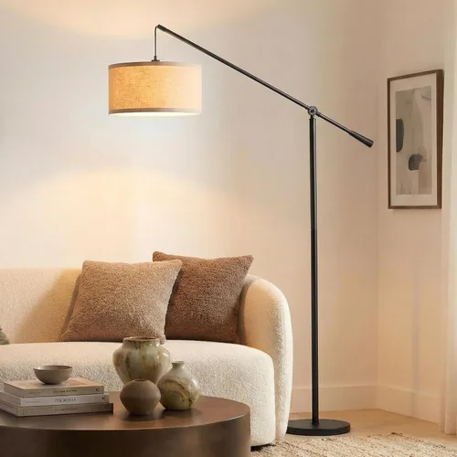 Vista 2 de Brightech Hudson 2 - Lámpara de pie LED, lámpara alta con base resistente, lámpara de arco contemporánea para salas de estar y oficinas, gran