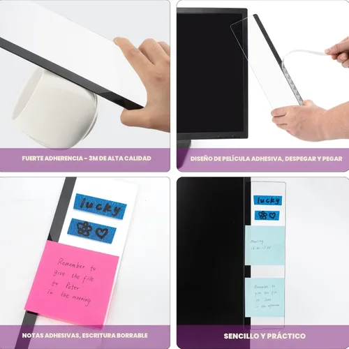 Vista 4 de MDOZQ Accesorios de escritorio de oficina, 2 unidades, monitor de computadora, tablero de mensajes, suministros para mujeres y hombres, soporte