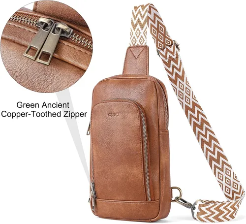 Vista 5 de Bolsos cruzados para mujer, bolso cruzado para mujer, bolso cruzado de cuero para mujer, mochila de viaje