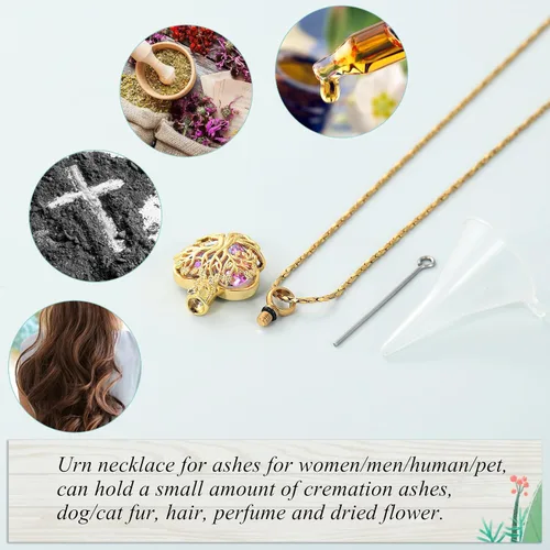 Vista 98 de Imrsanl Collar de urna de árbol de la vida con forma de corazón, joyería de cremación para hombres y mujeres, recuerdo, joyería conmemorativa