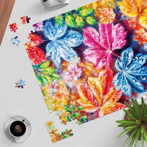 Vista 2 de Rompecabezas para adultos de 1000 piezas, rompecabezas para adultos, divertido rompecabezas desafiante, colorido juego de rompecabezas de hojas
