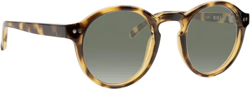 Vista 2 de Kolo Harrison - Lentes de sol de alta calidad, estilo redondo clásico, tortuga miel